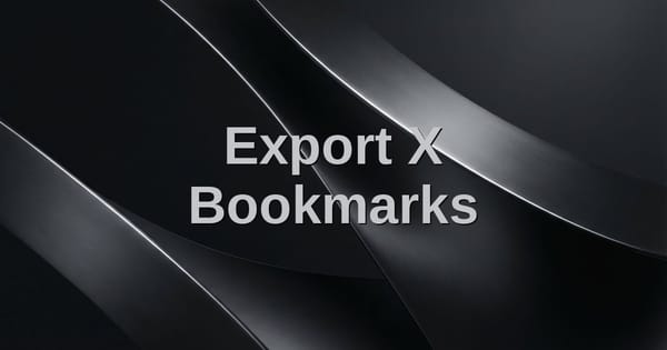 Dark metallic background with the title Export X Bookmarks